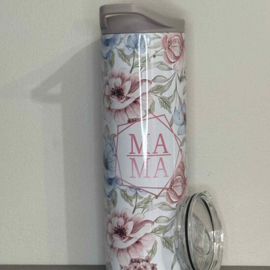 Bouteille isotherme 2 couvercles Mama fleurs