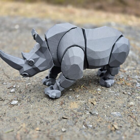 1. Rhino 3D articulé gris