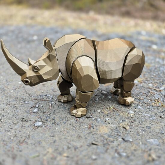 1. Rhino 3D articulé bronze