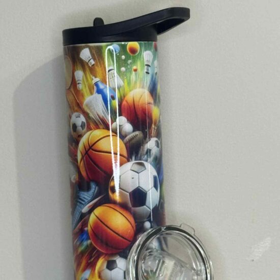 Bouteille isotherme 2 couvercles ballon de sports