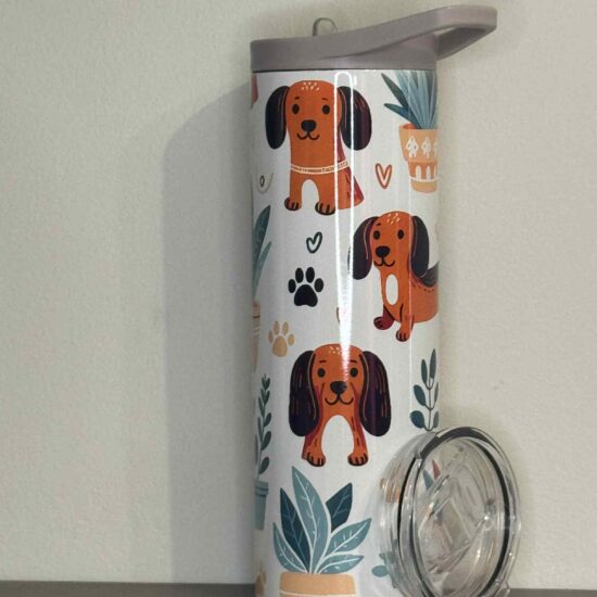 Bouteille isotherme 2 couvercles chien
